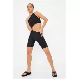 Image of I Saw It First Cropped Active Cycling Shorts - Black
