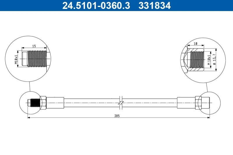 Image of Brake hose ATE 24.5101-0360.3