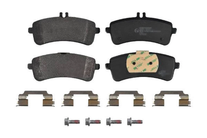 Image of SWAG 33 10 7369 Brake pad set Rear Axle, prepared for wear warning indicator, with fastening material Brake Pad Set,disc brake (402)