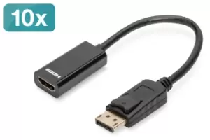 Image of Digitus DisplayPort - HDMI Adapter / Converter, Pack of 10 pcs