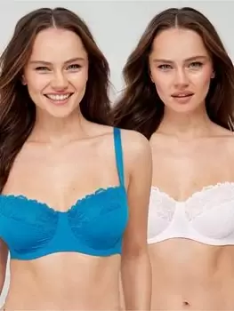 Image of DORINA Kelsea 2pk Non_padded Wired_bra, Multi, Size 32D, Women