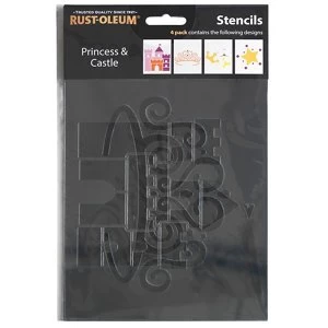 image of Rust-Oleum Princess Paint stencil Pack of 4