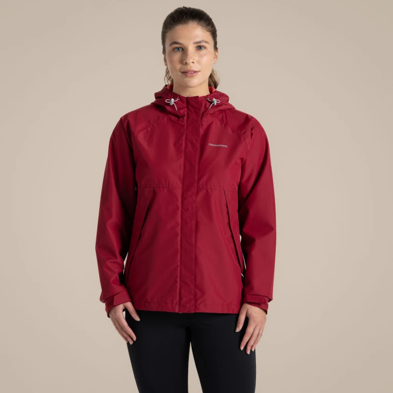 Image of Craghoppers Womens Ossus Waterproof Jacket in Red Size: 8 Red Female 8