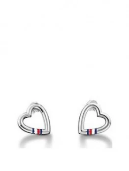 image of Tommy Hilfiger Heart Logo Earrings, One Colour, Women