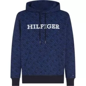 image of Tommy Hilfiger Aop Monogram Hoody - Blue