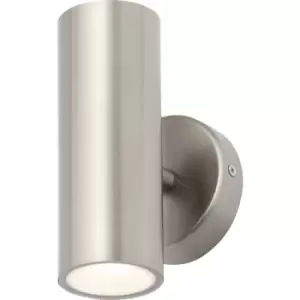 image of Zink Zinc Leto Integrated LED Stainless Steel Up & Down Light IP44 2 x 4W 560lm in Silver