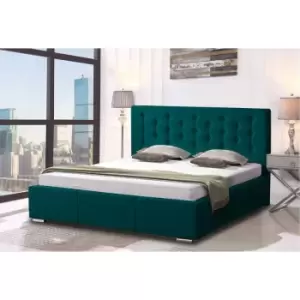 Image of Envisage Trade - Pinia Upholstered Beds - Plush Velvet, King Size Frame, Green - Green