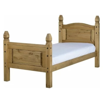 Image of Corona Bed Waxed Solid Mexican Pine 3ft Single - Seconique