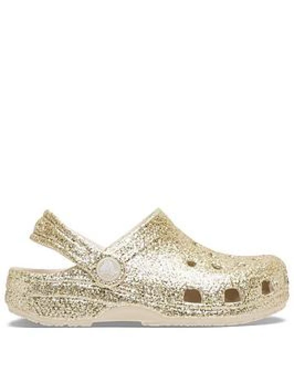 Image of Crocs Kids Toddler Classic Chunky Glitter Clogs Sandstone C5