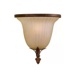 Image of Wall Light Ribbed Uplighter Bottom Finial Aged Tortoise Shell LED E14 40W