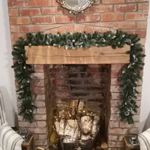 Image of 270cm x 25cm Samuel Alexander Snow King Fir Christmas Garland with Pine Cones