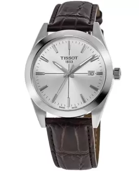 image of Tissot Gentleman Silver Dial Leather Strap Mens Watch T127.410.16.031.01 T127.410.16.031.01