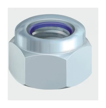 Image of 10NPP P Nylon Nut DIN 982 BZP M10 Bag of 4 - Timco