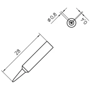 image of Weller T0054485999 XNT H Solder Tip Chisel 0.8 x 0.4mm