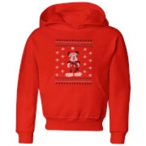 image of Disney Mickey Scarf Kids Christmas Hoodie - Red - 11-12 Years