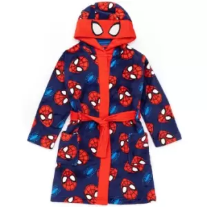 image of Spider-Man Childrens/Kids Robe (2-3 Years) (Blue/Red)