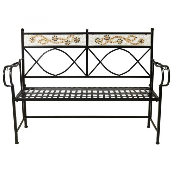 Image of Charles Bentley 3-Seater Bench - Terracotta Flowers