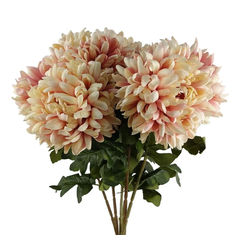 Image of Leaf Pack of 6 x 75cm Extra Large Reflex Chrysanthemum - Pink Pink unisex