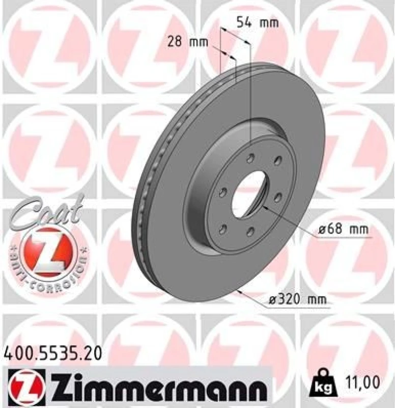 Image of ZIMMERMANN Brake disc ZIMMERMANN 400.5535.20
