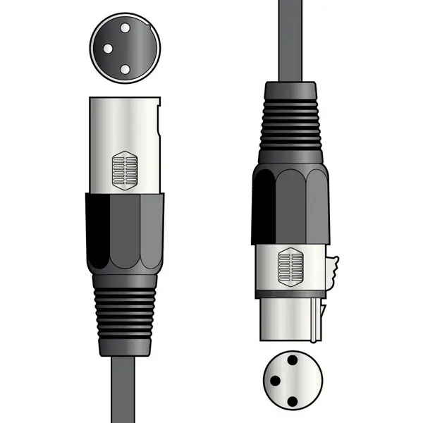 Image of QTX QTX 1.5m 3-pin XLR DMX Flexible Extension Cable Stage Lighting Theatre Patch DJ AVS-080337