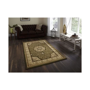 Image of Heritage 4400 Green 150cm x 150cm Circle - Green and Beige