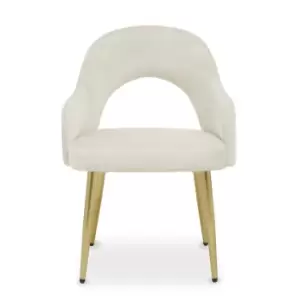 Image of Dani Stone Velvet Dining Chair, Gold