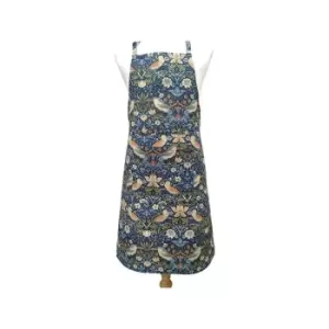 Image of William Morris Strawberry Thief Navy Fabric Apron