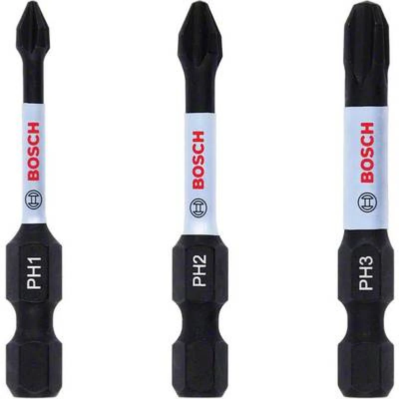 Image of Bosch 3 Piece Impact Control Torsion Phillips Screwdriver Bits 2608522491 Type: Assorted Phillips