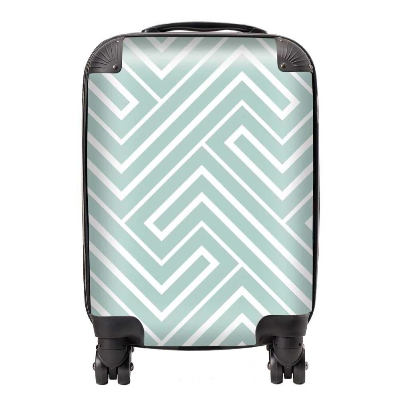 Image of Warren Reed - Designer Geometric Modern Ornment Suitcase in Green Size: Small Green Unisex Small