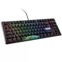 Image of Ducky One3 Classic Black and White TKL Gaming Keyboard, RGB LED - MX-Speed-Silver US Layout
