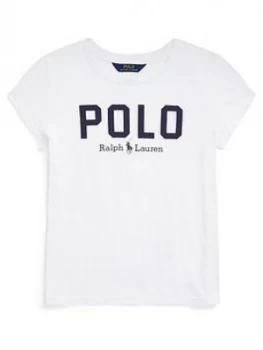 Image of Ralph Lauren Girls Short Sleeve Polo T-Shirt, White, Size Age: 8-10 Years, M, Women