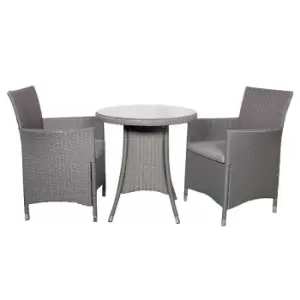 image of Royalcraft Nevada 2 Seater Round Bistro Set - Grey