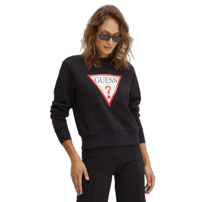 Image of Guess Guess Original Womens Fleece Sweatshirt Noir Female S