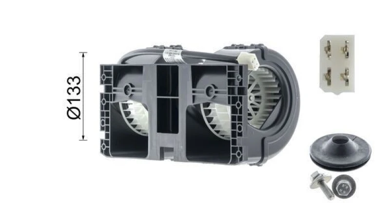 Image of MAHLE AB 144 000P Blower Motor for left-hand drive vehicles, with integrated regulator Interior Blower (2669)