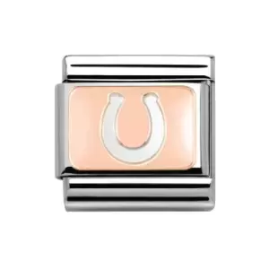 image of Nomination Classic Rose Gold Horseshoe Charm