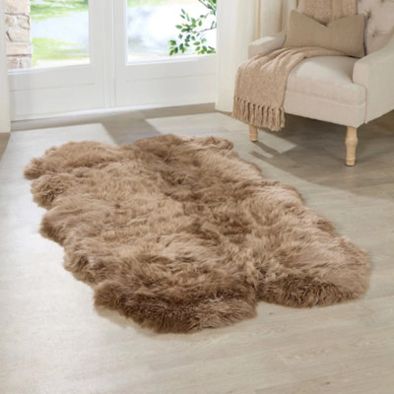 Image of Native Natural Quad Light Brown Sheepskin Rug Light Brown