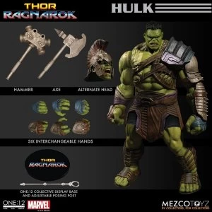 image of Hulk Thor Ragnarok Mezco One12 Collective Action Figure