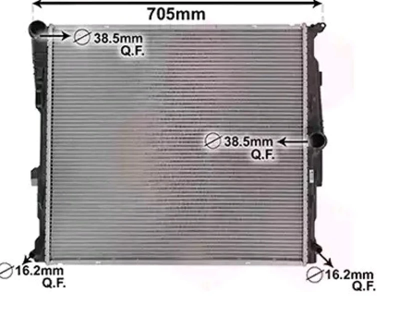 Image of VAN WEZEL 06002548 Engine radiator Aluminium, Brazed cooling fins Radiator,engine cooling (470)