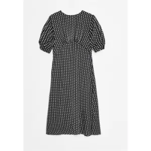 image of Missguided Plus Size Polka Dot Ruched Satin Midaxi Dress - Black