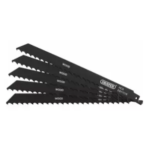 Image of Reciprocating Saw Blades for Wood and Plastic Cutting, 225mm, 3tpi (Pack of 5) (38589)