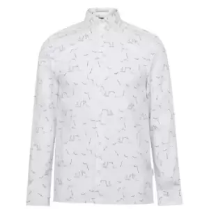 Image of Ted Baker Zaar Print Long Sleeve Shirt Mens - Multi