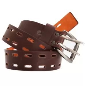 image of Forest Belts Mens 1.50" Plain Leather Belt With Twin Pronged Buckle (Large (36a-40a)) (Brown)