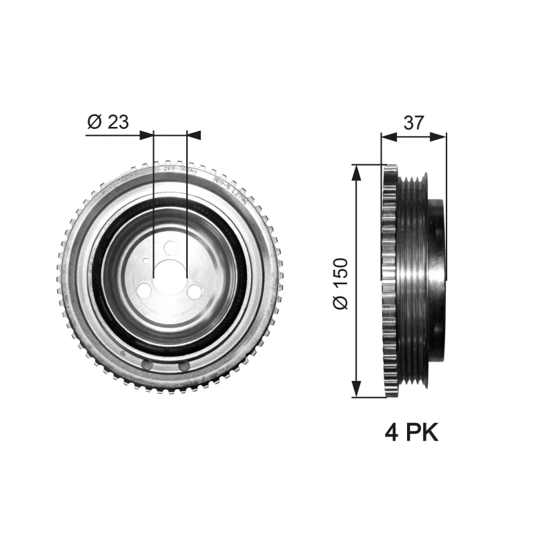 Image of GATES Crankshaft pulley GATES TVD1053