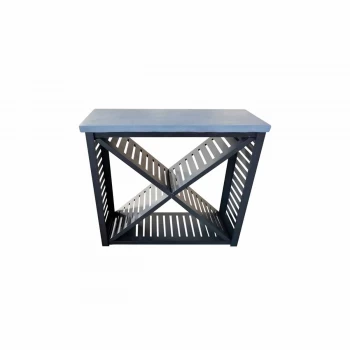 Image of Charles Bentley Charles Bent Metal & Clay Lrg Log Store Clay fibre table top, metal storage rack
