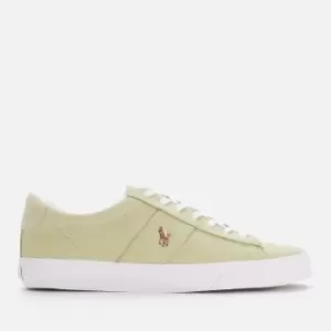Image of Polo Ralph Lauren Mens Sayer Canvas Low Top Trainers - Light Olive/Multi PP - UK 10