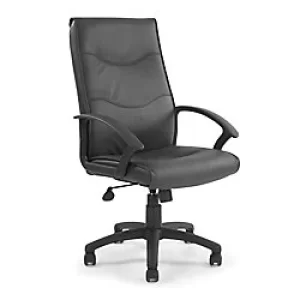 Image of Nautilus Designs Ltd. High Back Leather Faced Executive Armchair with Detailed Stitching Black