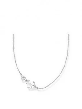 Image of Thomas Sabo Sterling Silver Cubic Zirconia Love Anchor Necklace, One Colour, Women