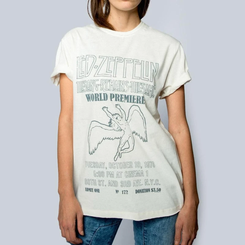 Image of Amplified Amplified Men The Song Remains The Same LED Zeppelin T-Shirt in White Size: 3X-Large White XXXL Male 5063806406853