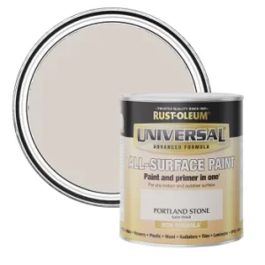 Image of Rust-Oleum Universal Paint Satin Portland Stone 750ml