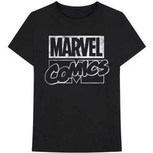 Image of Marvel Comics - Logo Unisex Large T-Shirt - Black